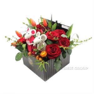 Lyxanpassad utskrift Packaging Texture Paper Gift Square Flower Box