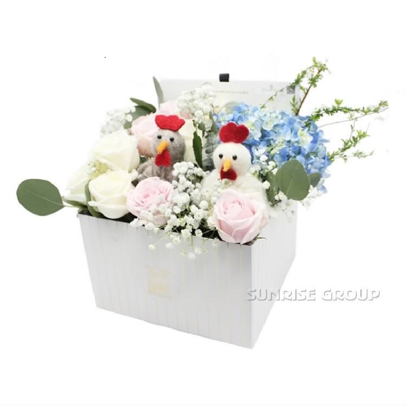 Lyxanpassad utskrift Packaging Texture Paper Gift Square Flower Box